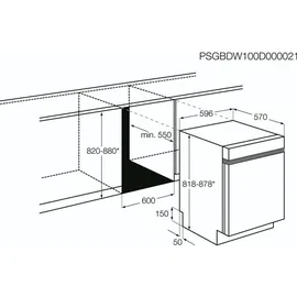 AEG FUS5360CZM Geschirrspüler (unterbaufähig, 596 mm breit, Edelstahl)