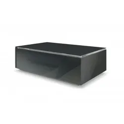MO&MA von Munari Couchtisch in Glas dunkelgrau/ Design-Line Stahl