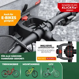 MIVELO Lenkertasche Fahrrad KLICKfix 100% wasserdicht - Fahrradtasche Lenker - abnehmbares Handyfach - Lenkertasche - Tasche Lenker - E-Bike tauglich (Grau)