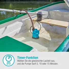 Gardena Akku-Klarwasser-Tauchpumpe 2000/2 18V P4A Set, inkl. 1x Li-Ion Akku 2,5Ah, Ladegerät