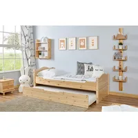 TICAA Jugendbett »Leni«, Einzelbett mit Zusatzbett, beige