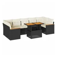 vidaXL Garten-Lounge-Set 8-tlg. schwarz