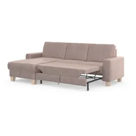 Home Affaire Ecksofa HOME AFFAIRE "Summer L-Form", rosa (altrosa), B:249cm H:91cm T:164cm, 95% Polyester, 5% Polyamid, Sofas, Ecksofa, mit Recamiere, mit oder ohne Bettfunktion und Bettkasten, Cord-Bezug