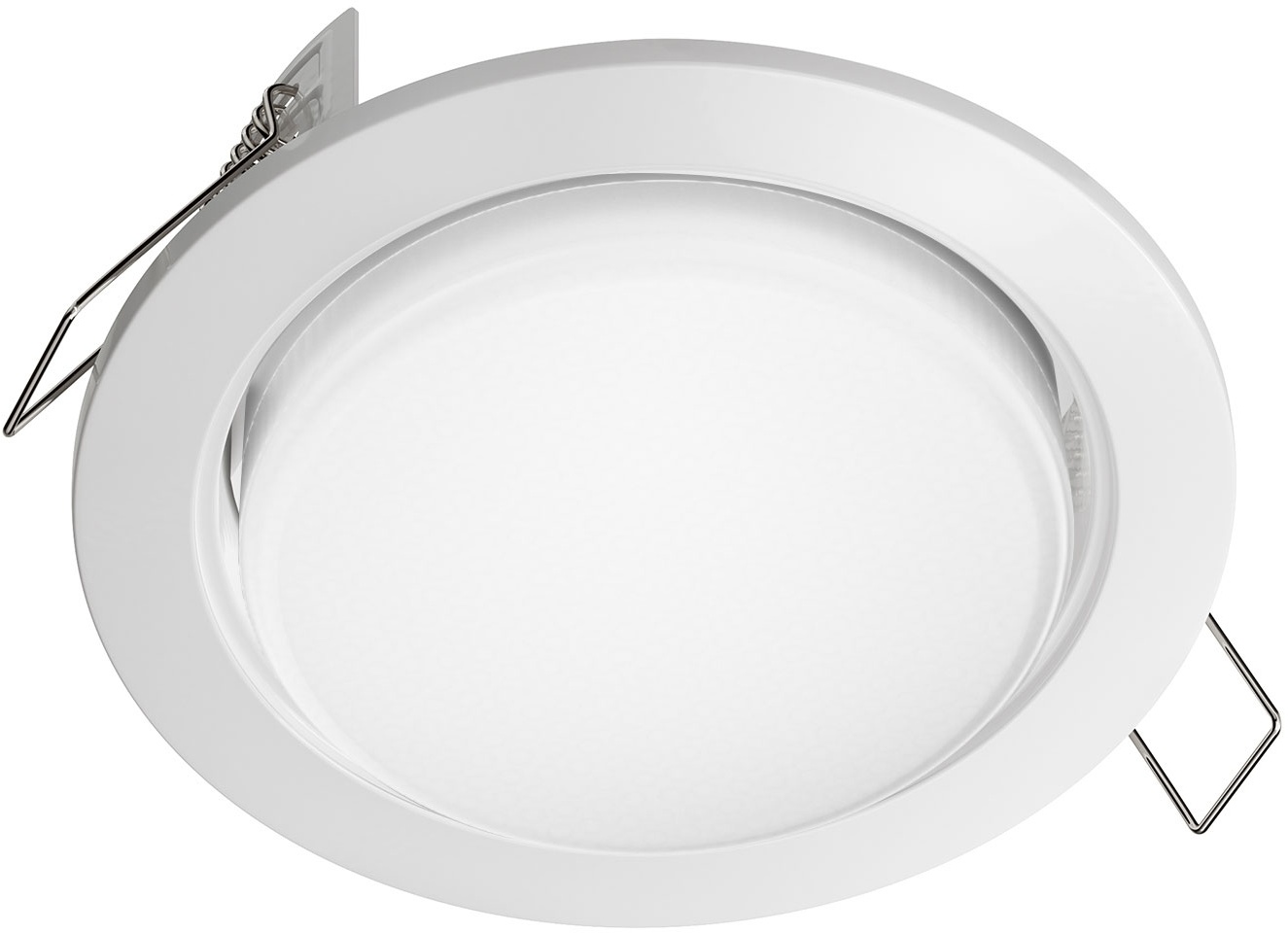 ledscom.de LED Einbaustrahler Zobe flach GX53 weiß rund 3,808W 420lm 107mm Ø Lochkreis 90mm Ø