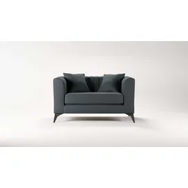Home Affaire Loveseat HOME AFFAIRE "MATTHEW Loungesessel, Maße B/T/H: 130/86/74 cm", grau (anthrazit), B:130cm H:74cm T:86cm, 100% Polyester, Sessel, incl. Zierkissen, feine Steppung im Rücken, belastbar bis 200kg
