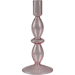 Kerzenständer AM DESIGN "Kerzenhalter mit kunstvollen Ausbuchtungen", rosa, H:21cm Ø:9cm, Glas, Kerzenhalter, Stabkerzenhalter aus Glas, Dekoobjekt