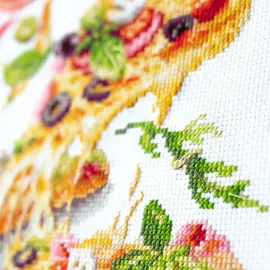 Magic needle Zweigart Edition, Kreuzstich Set Pizza Zählmuster, 23x27cm