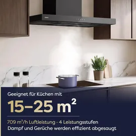 Ciarra A+++ 709 m3/h Dunstabzugshaube 90cm Wandhaube WIFI +APP & Touch Control VMB9102