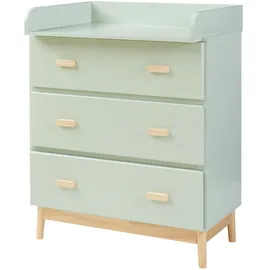 [en.casa] Wickelkommode Sarievn mit Wickelauflage 100x80x53 cm Mintgrün