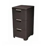 Curver Regal mit 3 Schubladen Braun