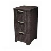 Curver Regal mit 3 Schubladen Braun