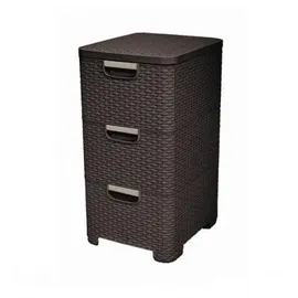 Curver Regal mit 3 Schubladen Braun
