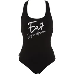 EA7 für Damen. 7W000288_AF12210 Schwarzer Logo-Schwimmanzug (S), Strandbekleidung, Polyamid