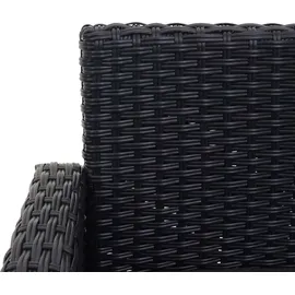 Mendler Poly-Rattan Garnitur HWC-E95, Garten-/Lounge-Set Sitzgruppe, Spun Poly halbrundes Rattan schwarz, Kissen anthrazit