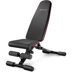 Sportstech Hantelbank BRT400 | Klappbar | 40+ Trainingskombis | Vollmontiert SCHWARZ|ROT NO SIZE