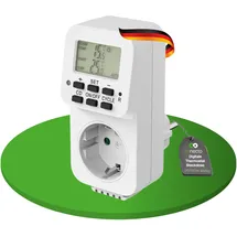 conecto Digitale Thermostat Steckdose, mit internem Fühler sowie Zeitsteuerung, für Terrarium, Gewächshaus, Räucherofen, Heizung, Temperaturregler, Kühlung und Frostwächter, 3600 Watt, weiß