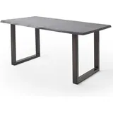 Lomadox Esszimmer Tisch 180x100 cm, Akazie massiv, grau sandgestrahlt - Grau