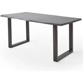 Lomadox Esszimmer Tisch 180x100 cm, Akazie massiv, grau sandgestrahlt - Grau