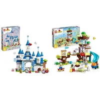 LEGO DUPLO Disney 3-in-1-Zauberschloss, BAU-Spielzeug mit Micky Maus & DUPLO 3-in-1 Baumhaus Spielzeug für Kleinkinder ab 3 Jahren