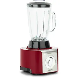 H.Koenig MX18 Multifunktionale Küchenmaschine, Mixbehälter 1,5 L, Glas-Mixer mit Graduierung 1,5 L, 4 Stahlscheiben+Klinge+Spatel