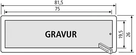 RENZ-RSA2 Namensschild mit Gravur (Ausführung: Edelstahl mit weißer Schrift)