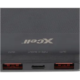 XCell Powerbank X10000PD mit 10.000mAh Kapazität, USB-C PD3.0, Quick-Charge, LED-Display, 2x USB-Ausgang 1x USB-C-Ausgang