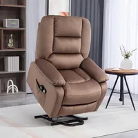 Homcom Fernsehsessel mit Aufstehhilfe Polyester 93 x 110 x 90 cm Braun elektrisch mit Liege-/Massagefunktion