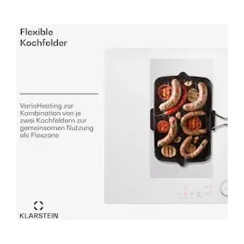 Klarstein Delicatessa 77 Flex Einbaukochfeld Induktion 4 Zonen 7000W Glaskeramik Weiß