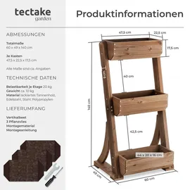 Tectake Vertikalbeet 3 Etagen 60 x 49 x 140 cm
