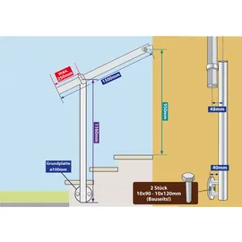 TREBA Eingangsgeländer-Set GE3 150 cm Edelstahl