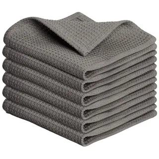 Blumtal Blumtal® Geschirrtücher 30x30 cm im 6er Set - Geschirrtücher Baumwolle 100% - Küchentücher bei 60 °C waschbar - Geschirrhandtuch - Spül- & Geschirrtücher - Abtrockentücher Küche - Geschirrtücher grau