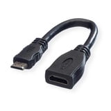 Value HDMI Anschlusskabel HDMI-A Buchse, HDMI-Mini-C Stecker 0.15m Schwarz 11.99.5586 Geschirmt HDMI