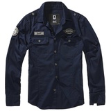Brandit Textil Brandit Luis Vintage Shirt with Badges navy, Größe S