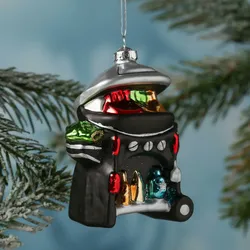 Weihnachtsbaumschmuck Grill BBQ Grillen Baumhänger Geschenk schwarz bunt H: 12cm