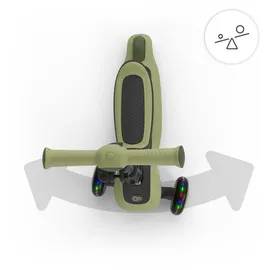 Kinderkraft Halley 2 Balance-Scooter 2-in-1, Sitz höhenverstellbar (25-33 cm), 4-Fach Verstellbarer Lenker, LED-Räder, klappbar, ab 18 Monate, rutschfeste Trittflächen, Grün