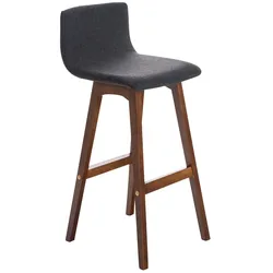 CLP Barhocker Taunus Stoff Walnuss dunkelgrau