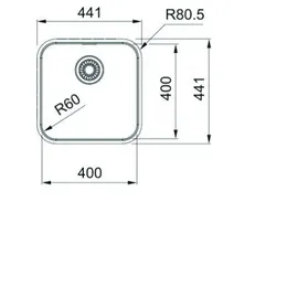 Franke Smart SRX 210-40 rechts Einbau Edelstahl gebürstet Handbetätigung 441 x 441 mm