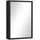 kleankin Spiegelschrank mit 3 Etagen Hängeschrank Schwarz 40 x 12 x 60 cm