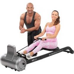 Miweba Sports Rudergerät MR100, Rudermaschine kompakt, Schaumstoff-Sitz, Display, Magnetbremse (Grau)