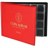 MUROAD 240 Münzalbum, Euromünzen Sammelalbum für Münzen, Buchalbum Collection, Münzhalter