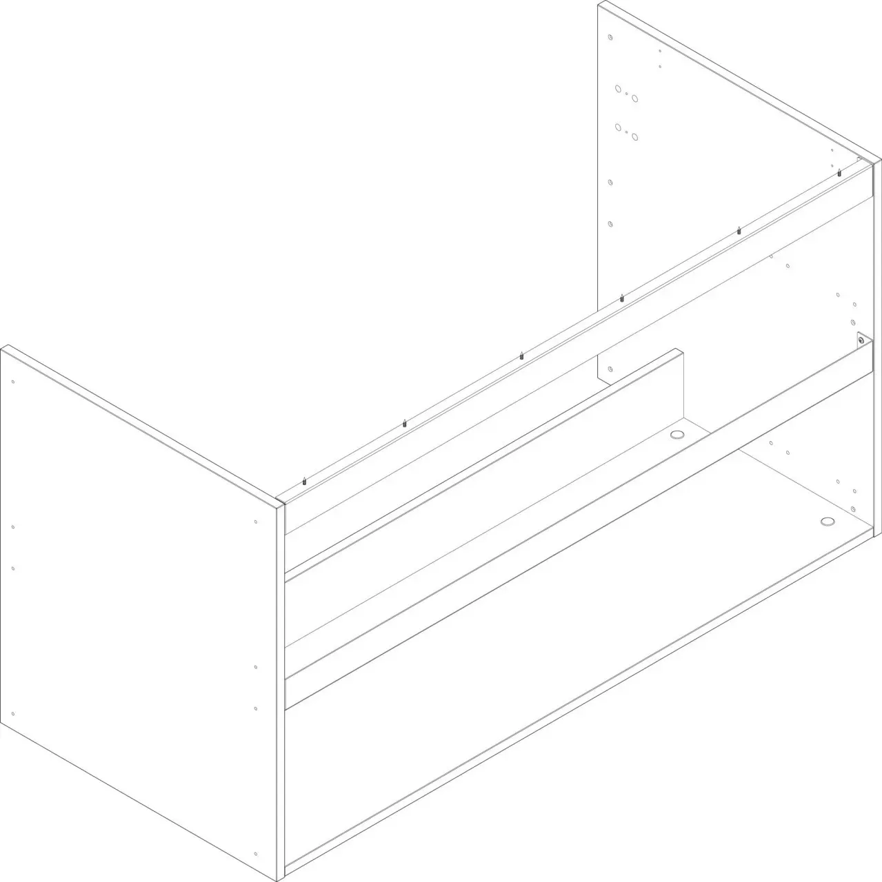 Hansgrohe Xilesa Korpus 1180x470 2AZ für zwei Auszüge, 96515000 96515000