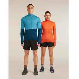 Icebreaker Herren 200 Realfleece Descender Half Zip Longsleeve (Größe M, blau)