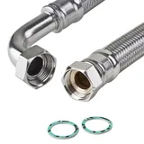 Tucai Edelstahl Panzerschlauch 1/2' Zoll Bogen 70cm 700mm Flexschlauch