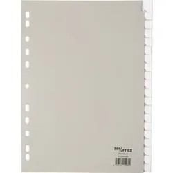 Register, A4, 225x297mm, blanko, grau, volle Höhe, PP, 20 Blatt