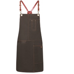 Karlowsky Urban X-Style Latzschürze, 68 x 80 cm, Schürze in Twill-Optik mit Kreuzträger zur Entlastung des Nackens, Farbe: schokolade