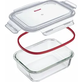 Westmark Glas-Frischhaltedose rot/weiß 1,04 l