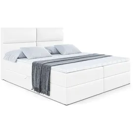 altdecor Boxbett, mit Matratze und Lattenrost, - BOXI3 - 120x200 cm Weiß Hochglanz,