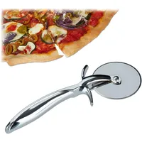 Relaxdays Pizzaschneider Profi Ø 7 cm Edelstahl Silber