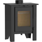 Holzofen Kaminofen Holzheizung 7,6kW bis 90m3 Holz Kamin Heizung Kaminfeuer Ofen