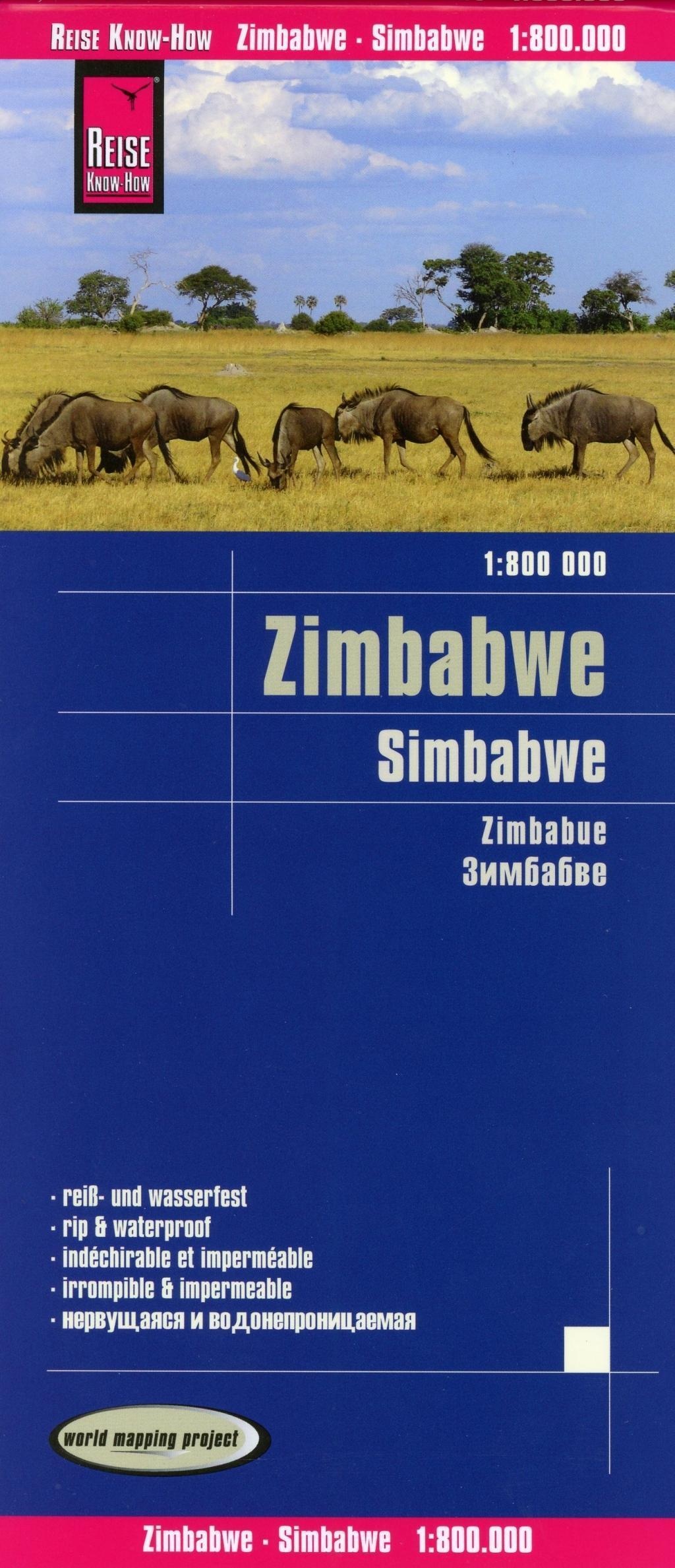 Reise Know-How Landkarte Simbabwe  1 : 800.000 - Peter Rump Verlag  Karte (im Sinne von Landkarte)